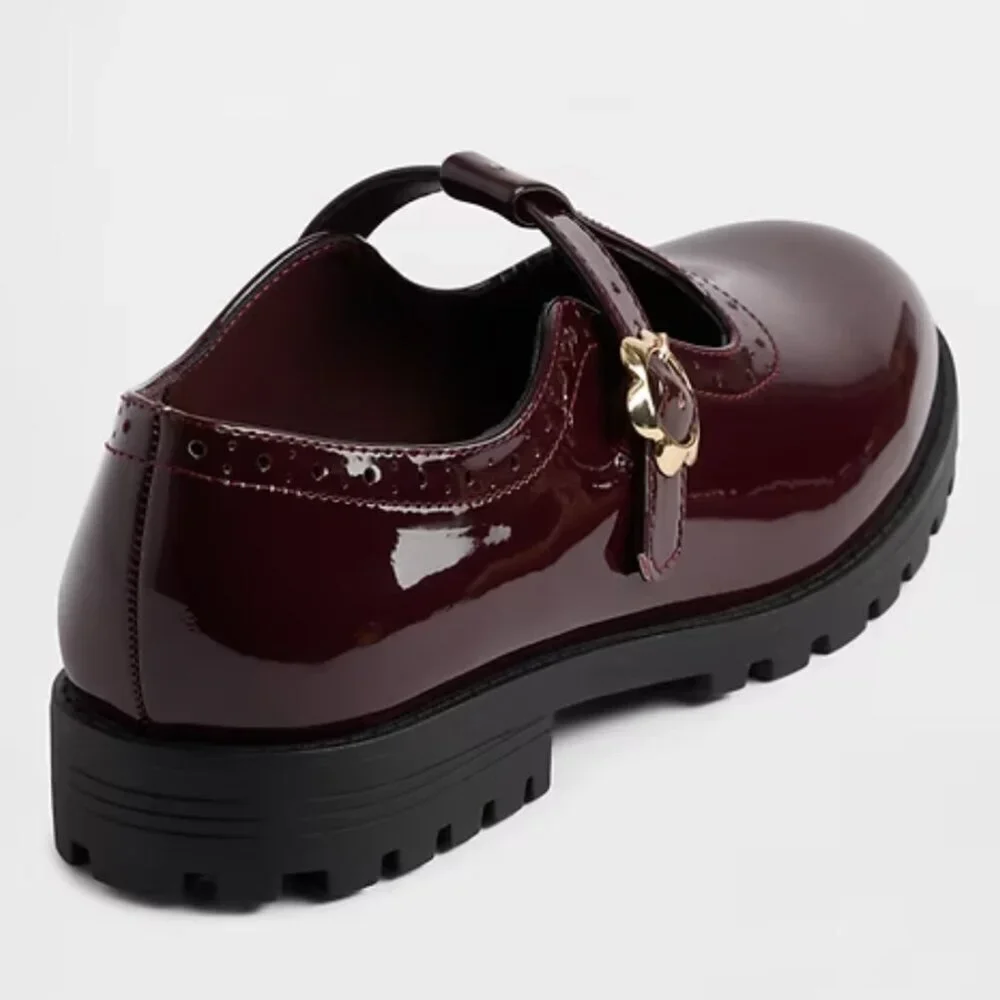 GAP Kids T-Strap Loafers - Burgundy Size 5